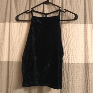 Emerald Velour Halter Top